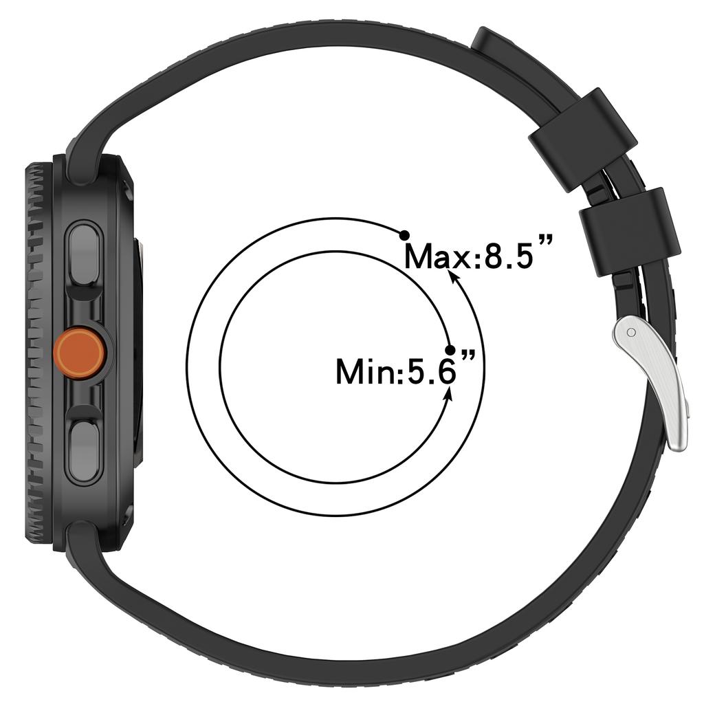 Silicone Watch Band for Samsung Galaxy Watch8 Classic 46mm/Watch8 44mm/40mm Steel Buckle Striped Strap