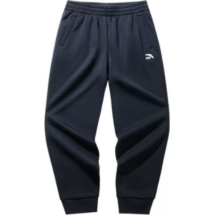 

Anta Comfortable Casual Simple Cuffed Warm Fleece Knitted Sports Pants Women bottoms Basic-Black 962447307-1 S