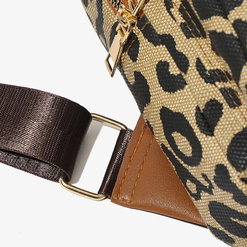 Chest Bag Fashion Chain Design Crossbody Bags Cheetah Vintage Women Single Shoulder Bags Vintage Chest Bags