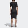 adidas Originals 3-Streifen Kleid Mit Logo-Print Sport Slim Fit Atmungsaktiv Rundhals Kurzarm Kleid Damenkleider Schwarz CY4748