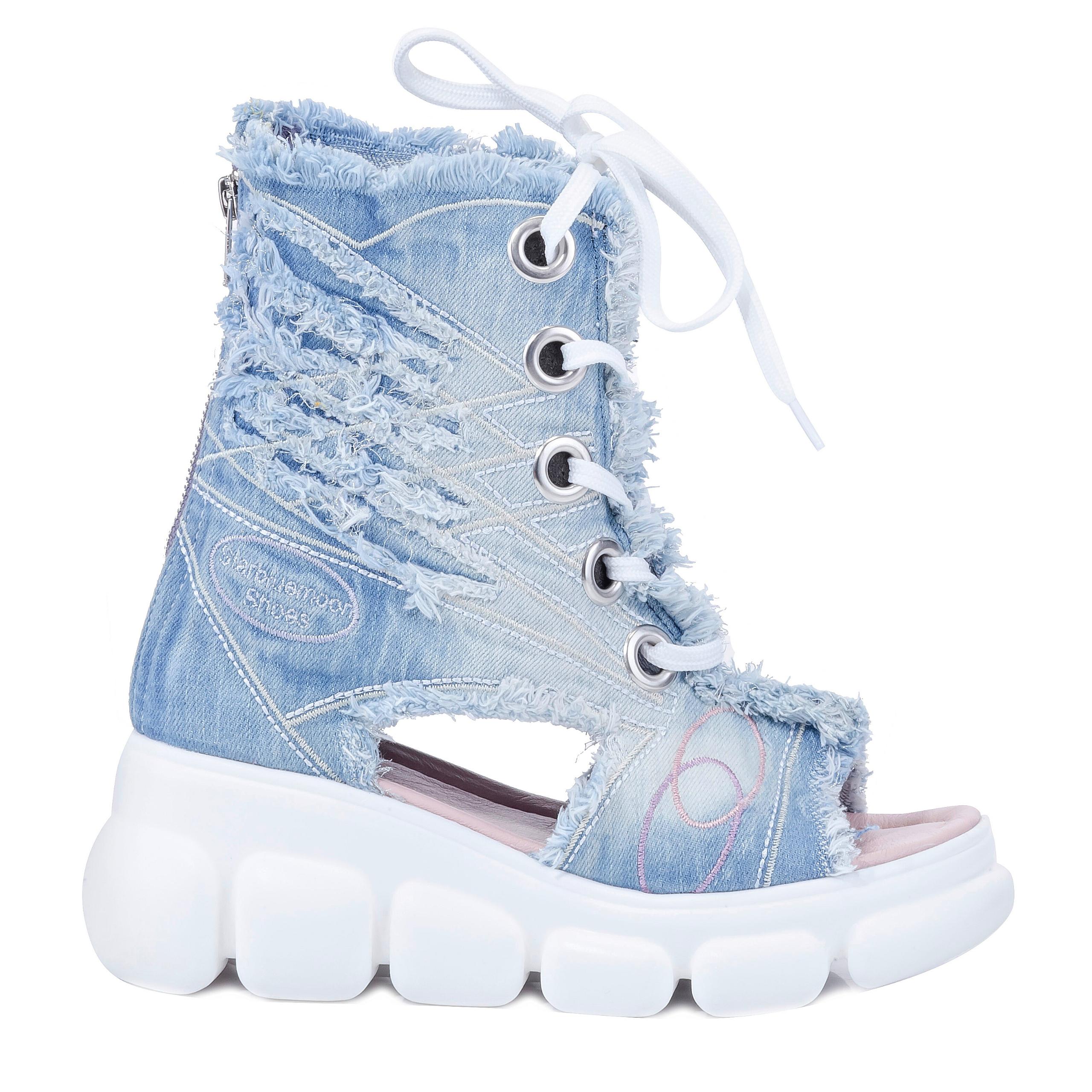 

Сандалии Джинсовая обувь, Женская спортивная обувь ручной работы / Подарок ко Дню Святого Валентина 36 синий