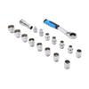 17Pcs Pass Through Socket Set 3 8in 1 2in Drive Metric Sockets with 2 in 1 72 Tooth Ratchet Cr V Steel