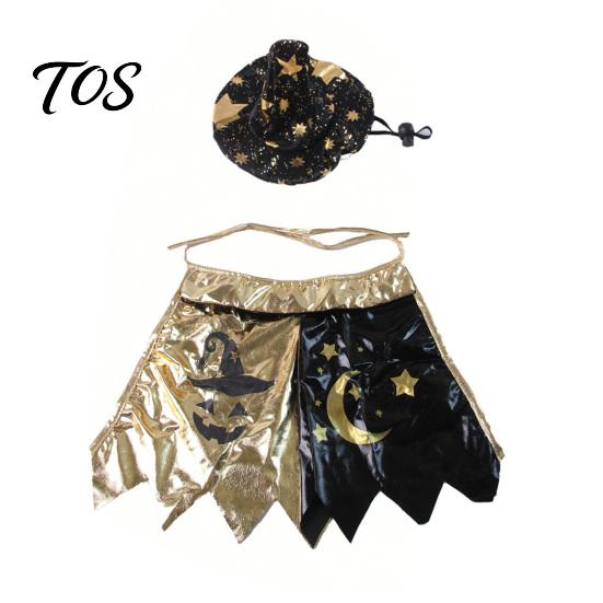 Halloween Wizard Cloak for Pets 1 Set Cat Witch Costume, Black Cape And Hat, Moon Pet Costume Star Pointed Hat Cats Small Medium Dogs Festive