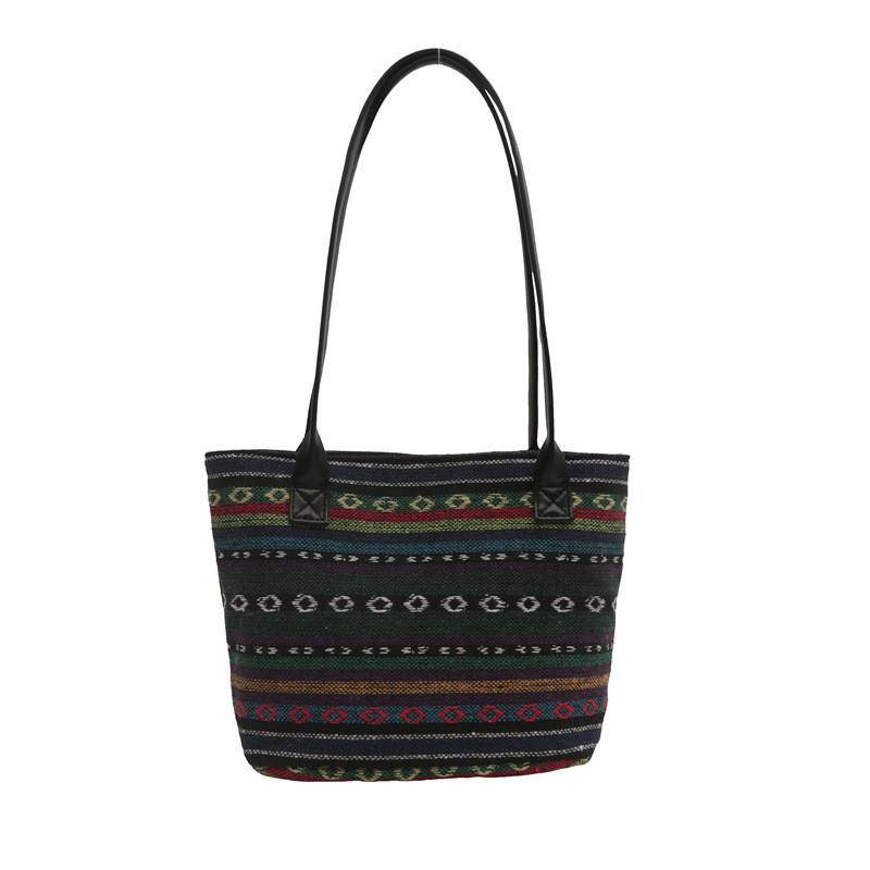 Ethnic Style Tote Bag For Women Large Capacity Summer Fashion With Zipper Closure For Daily Use