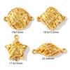 2 PCs 18K Gold Plated Transparent Cubic Zirconia Brass Connector With Texture Leaf Pentagram Flower Charms Necklace DIY Findings