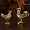 Brass Chicken Figurine Pet Animal Tabletop Decor for Bathroom