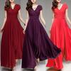Women Ladies Clothing Short-Sleeve Sexy Club Boho Beach Dress Lady Summer Deep V Neck Party Long Maxi Dress Women