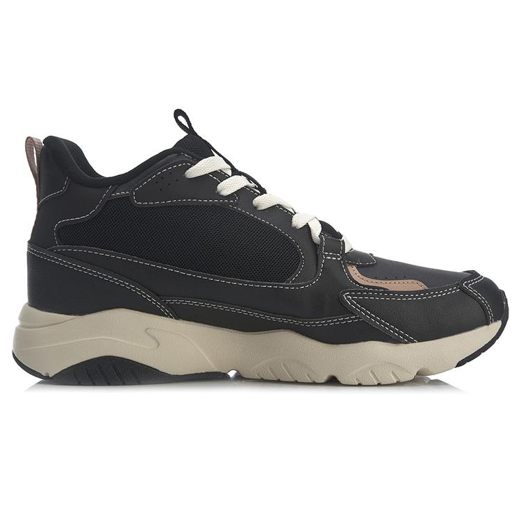 Li Ning Defender Slip Resistant Abrasion Resistant Mid top Sports Casual Shoes Men's Black Umber AGCQ175-2