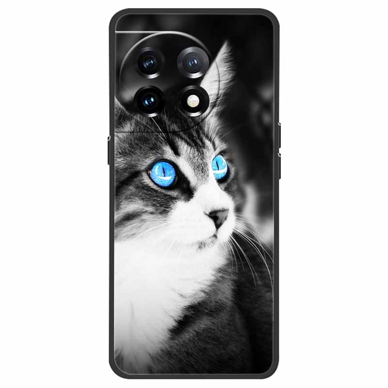 Für OnePlus 11 Hülle OnePlus11 5G Stoßfest Weiches Silikon TPU Rückseite für OnePlus 11 One Plus 11 5G Handyhüllen Niedliche Katze Wolf