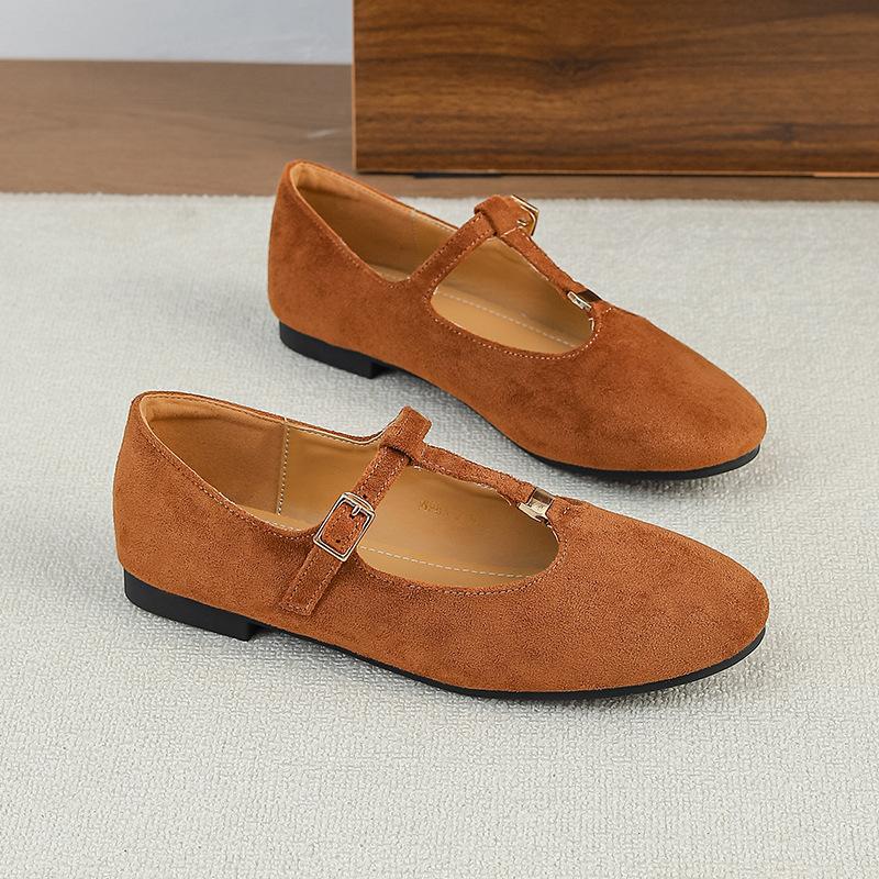 

W983-2 French 2025 autumn new shallow mouth single shoes French retro foreign style Korean version Dingzi single shoes women 40