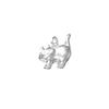 S999 Pure Silver Cartoon Glossy Cat Pendant DIY Bracelet Pendant Handmade Braided Rope Material Accessories