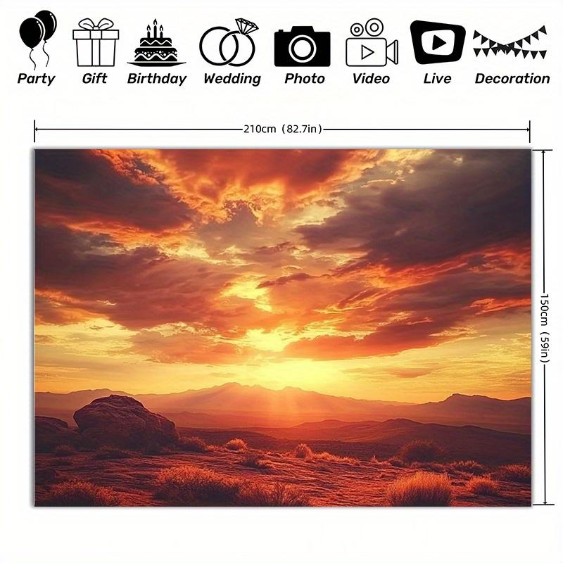 Westlicher Sonnenuntergang und Wüstenlandschaft Fotografie Hintergrundtuch geeignet für Indoor- und Outdoor-Partybanner
