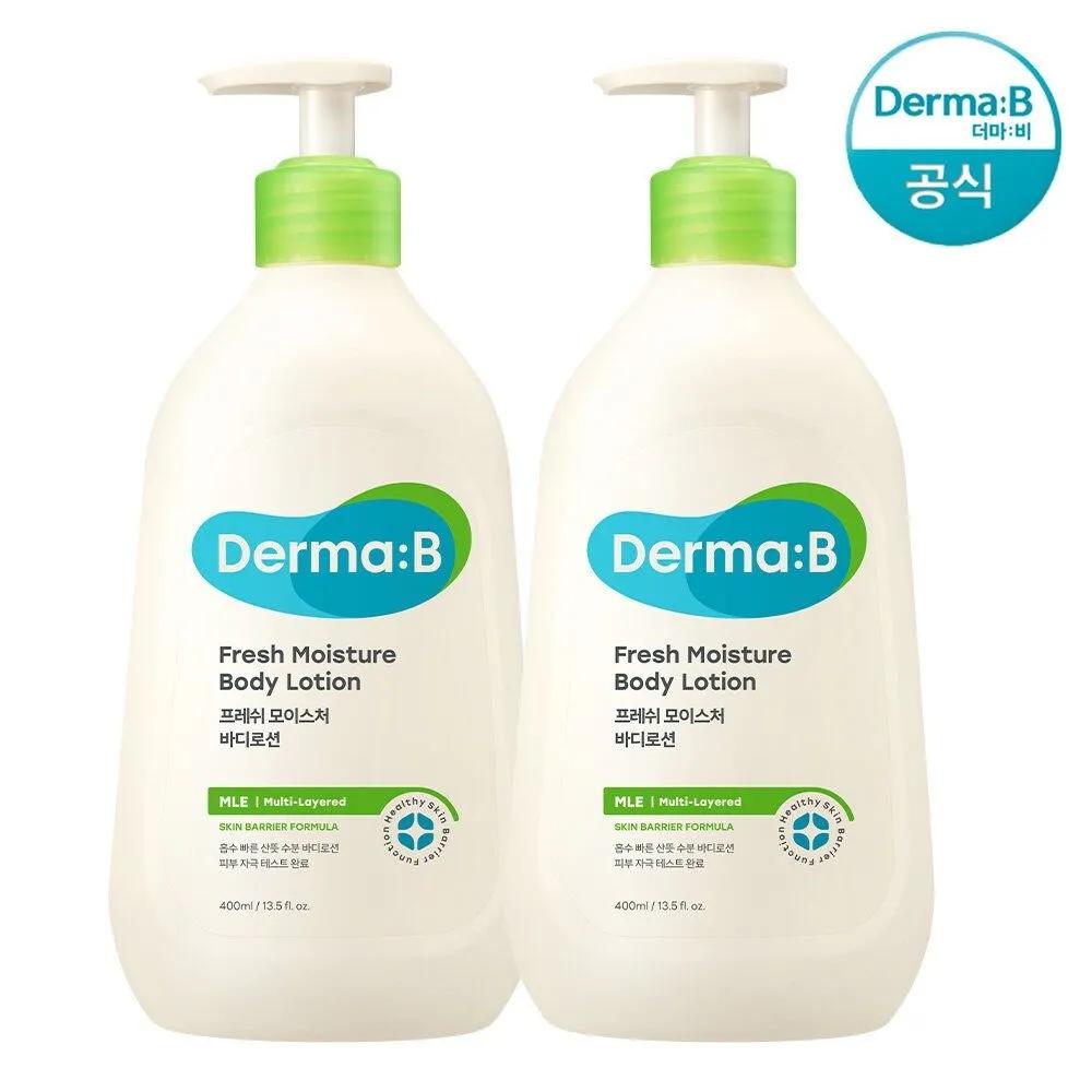 Derma B Fresh Moisture Body Lotion 400ml x 2 (+ Body Lotion 20ml x 2)