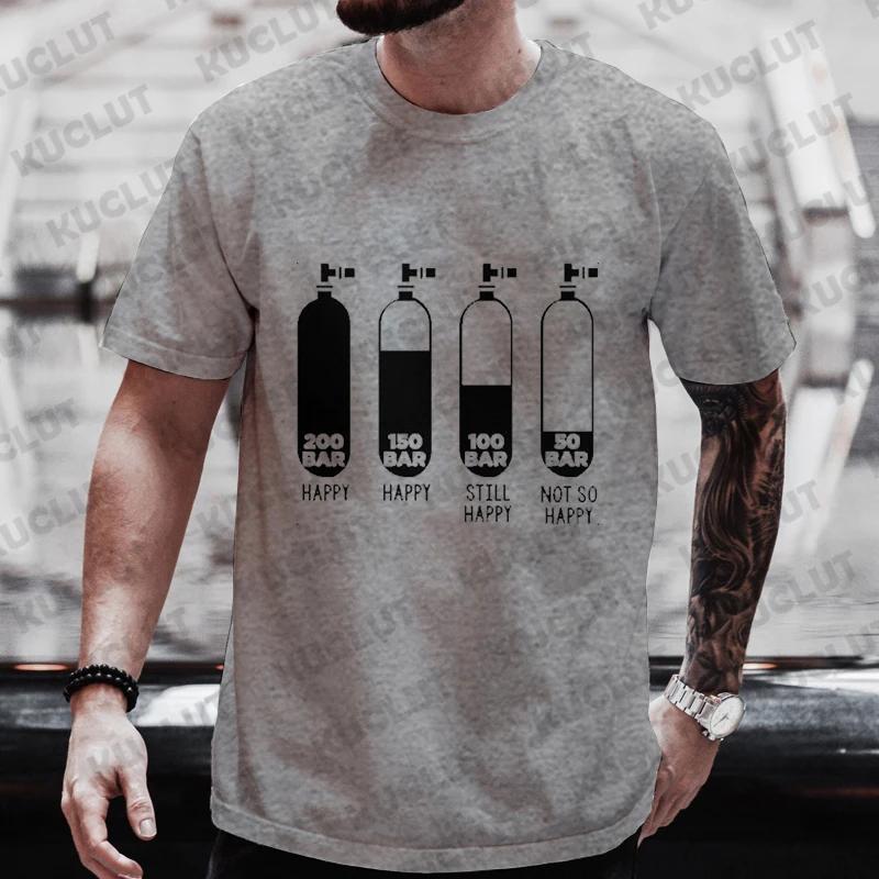 Diver 200 Bar Funny T Shirts Men Summer Harajuku Shirts Short Sleeve Streetwear Tops Oversized Clothing Scuba Diving Men Clothes