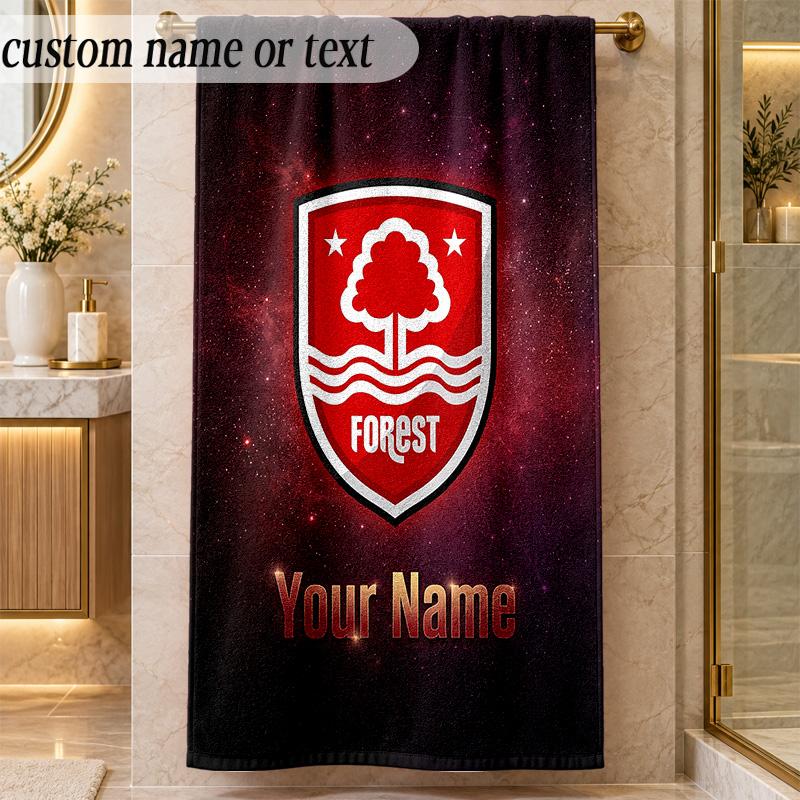 Beach TowelNottingham Forest FC Custom Name Text Personalized Soft Towel for Beach Pool Indoor Home Decor Gift