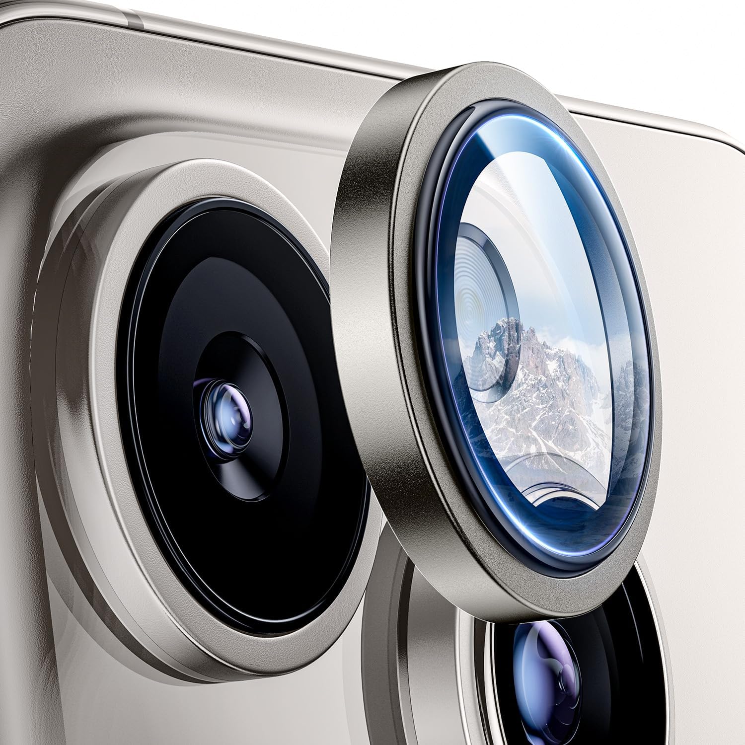 

Защитная пленка для объектива камеры Desert Titanium для iPhone 16 Pro Max 15 Plus 14 16Pro 15Pro 13 Mini 12 11 Аксессуары для защиты закаленного стекла For iPhone 16 Pro серый