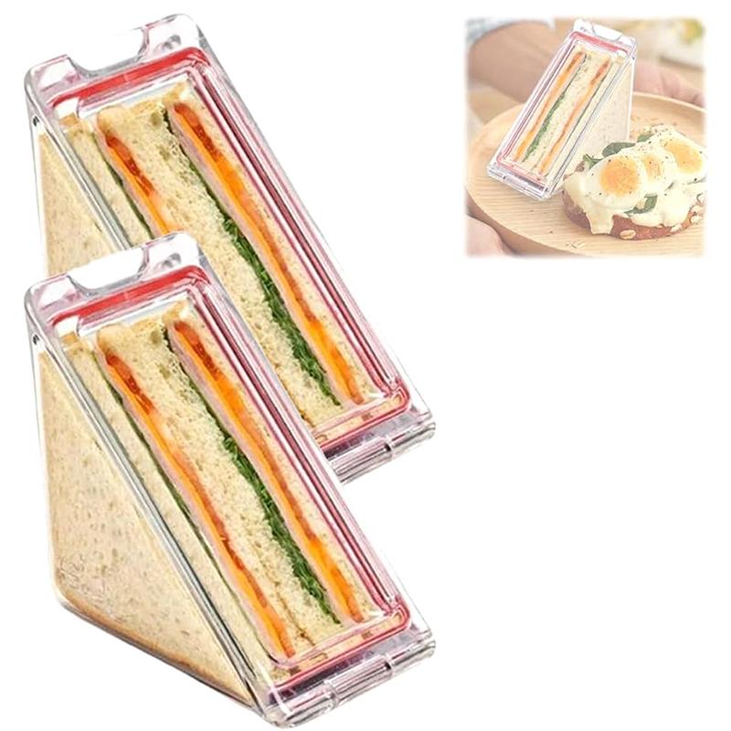 

Triangle Sandwich Container Clear Portable Triangle Sandwich Container Reusable Washable And Reusable Wedge Boxes 1PCS