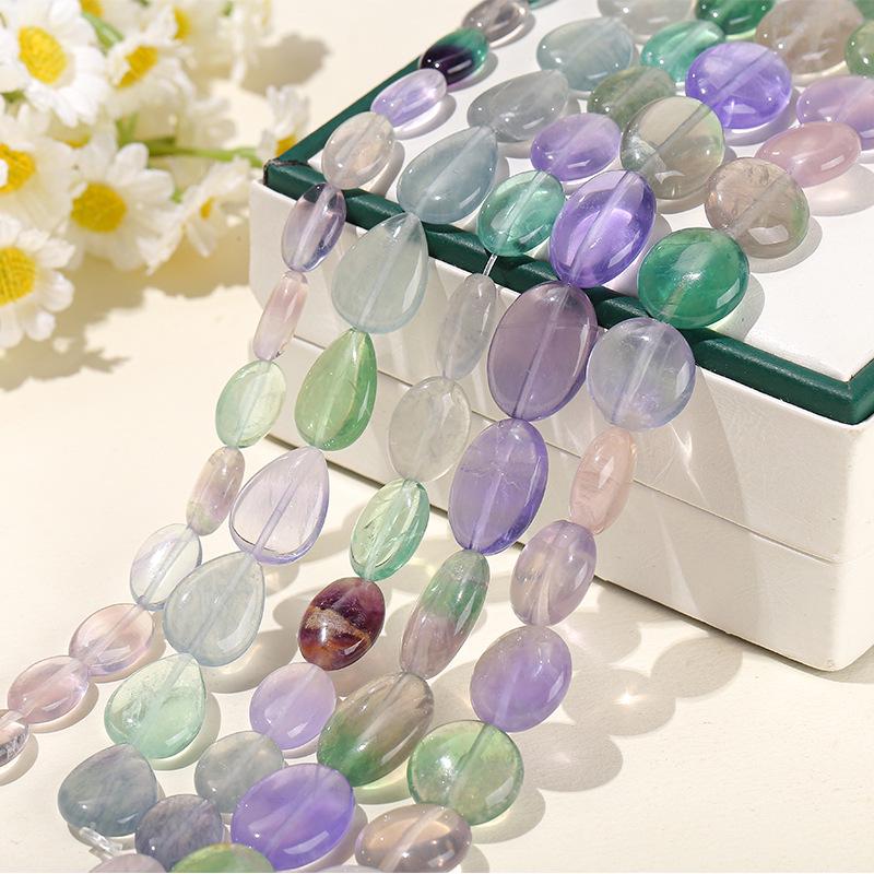 Jinde Jewelry Natural Colorful Fluorite Irregular Beads - Round, Tube, Teardrop Shapes for DIY Jewelry Accessories and Beading.