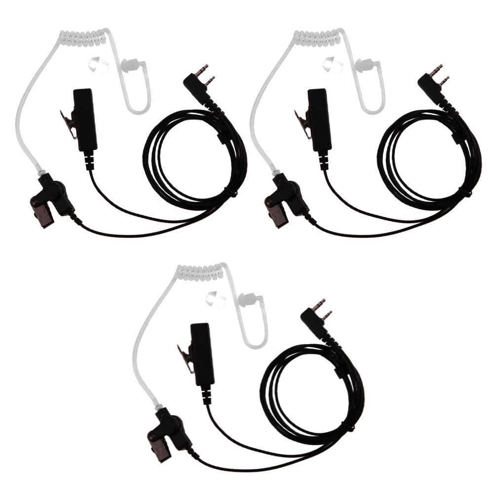 2 Pin Walkie-Talkie Headset Radio Earpiece with Acoustic Tube Air Tube Security Earphones with Ear for Android Radio Earpiece