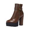 Autumn and winter source fashion new high heel - large size side zipper low tube Martin boots women