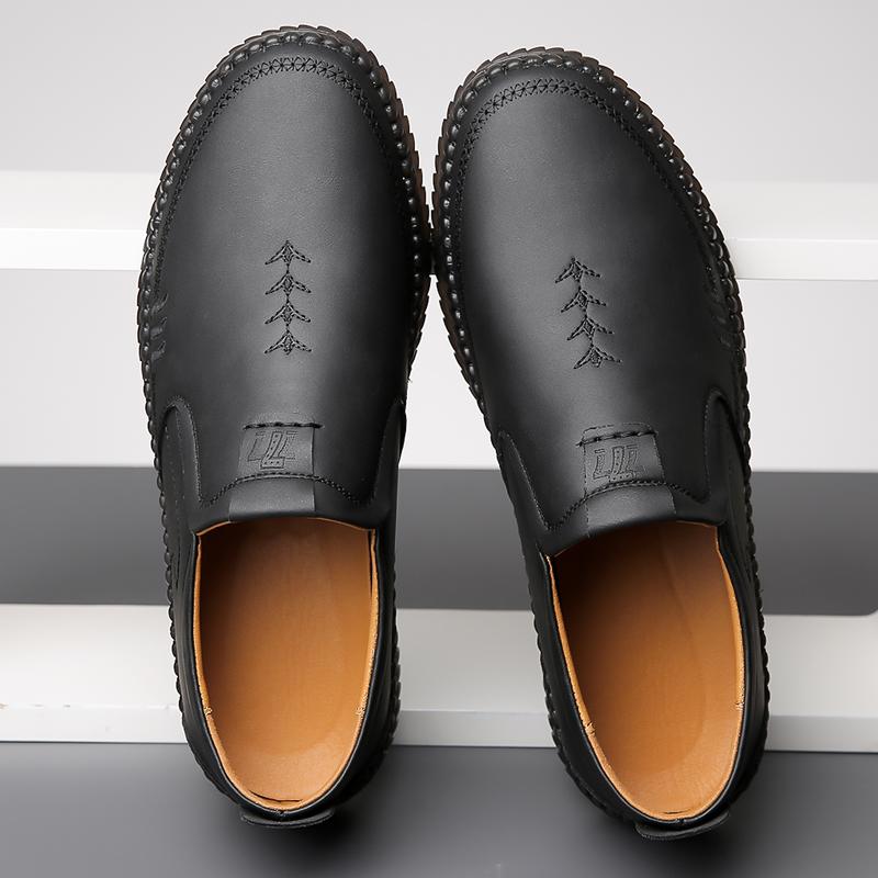 Fashion Official Website Hot Selling Men's Leather Casual Shoes High-quality Handmade Soles Loafers Soft Soles Men's Flat Shoes