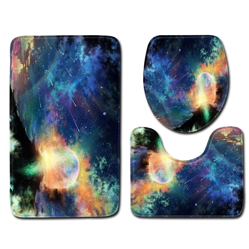 Planet Bathroom Floor Mat Bathroom Mat Toilet Three-Piece Set