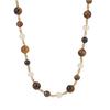 Stylish Tigers Eye Bead Necklace With Round Pearls Professional Craftsmanship Sturdy Hand strung Beaded Necklace