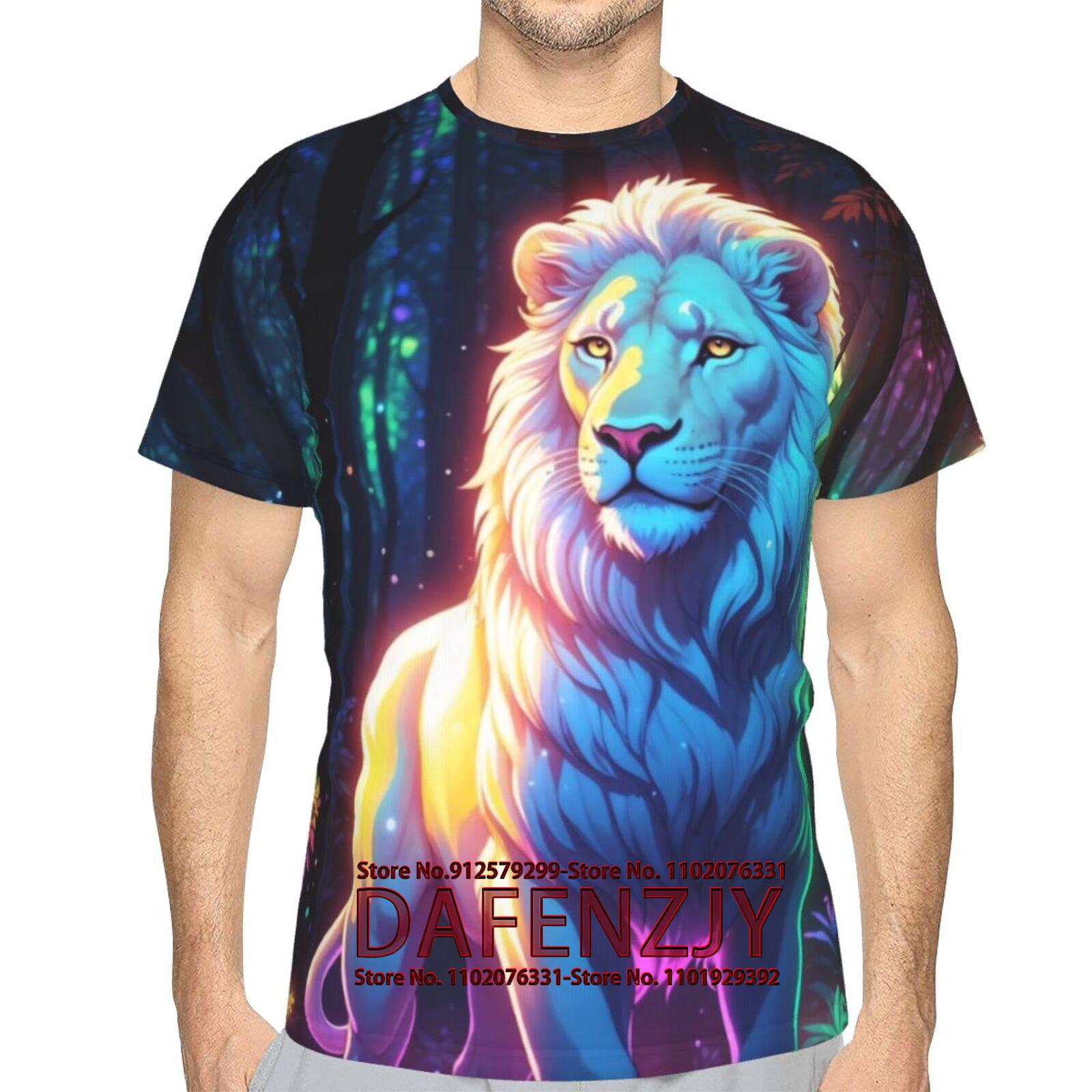 

Tiger Graphic T-Shirt Summer Fashion Tee Top Shirt for Men s Short Sleeve XXXL небо синє кольору