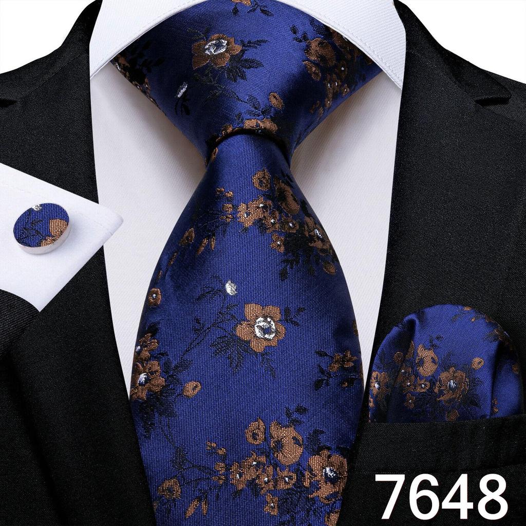 Black Ties For Men Dibangu Plaid Ties For Men Silk Checkered Necktie And Pocket Square Cufflinks Tie Clip Set With Gift Box For Wedding Business Blue Stripe Tie