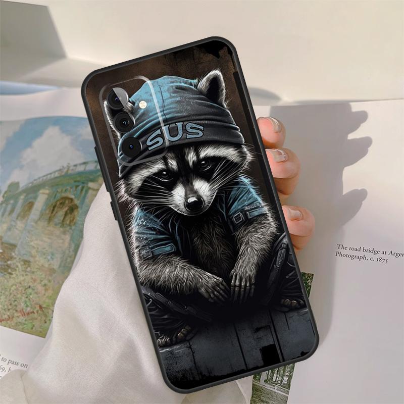 Raccoon Animal Case For Samsung Galaxy A16 A26 A56 A36 A06 A52 A53 A33 A13 A34 A54 A14 A15 A35 A55 A22 A32