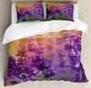 Lavender Soft Duvet Cover Set Lavender Decor Twin Quen Warm Comforter Cover featuring Pilowcases Girl Adult People Purple Comfortable Quilt Covers