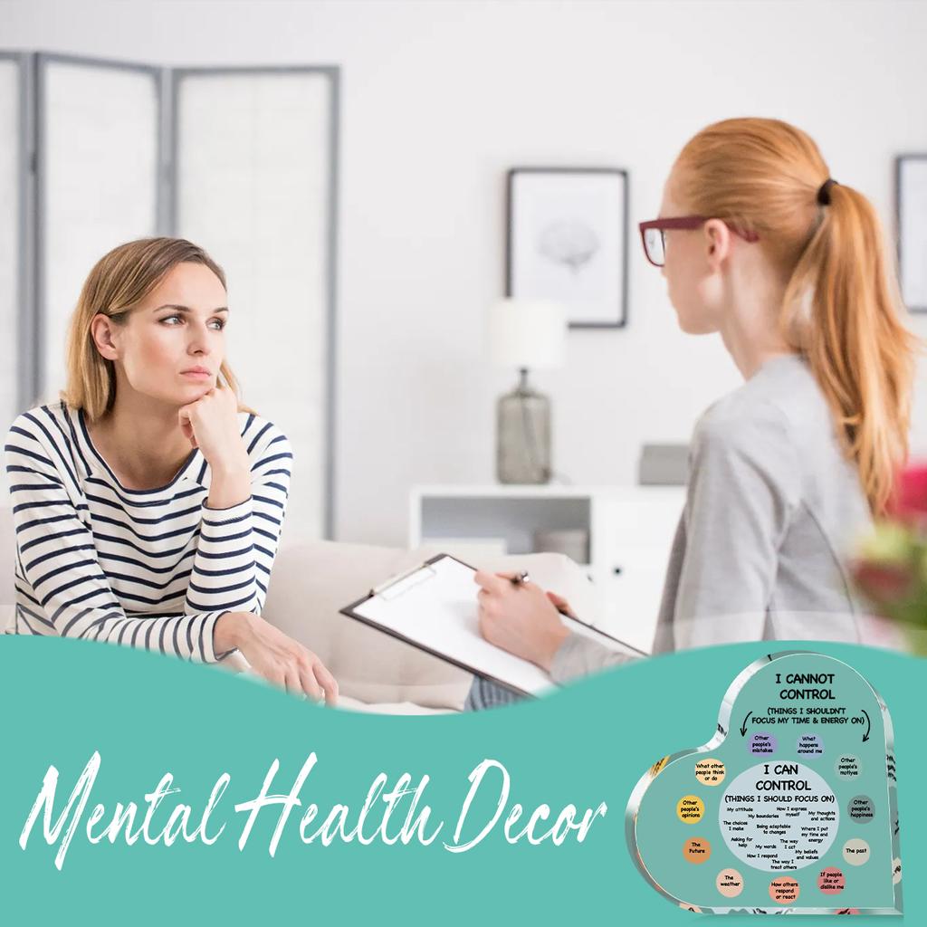 1PC Heartfelt Mental Health Decor Acrylic Plaque Sign Inspirational Things I Can Control Artwork,Therapist Office Room Decor