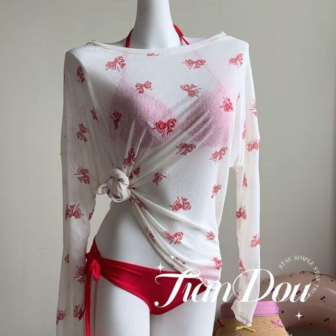 

Sweet & Spicy Red Underwire Push-Up Bikini for Women - Pure Desire Style, Small Chest, Split Design, Sexy Summer Swimwear. L: 105-120 jin