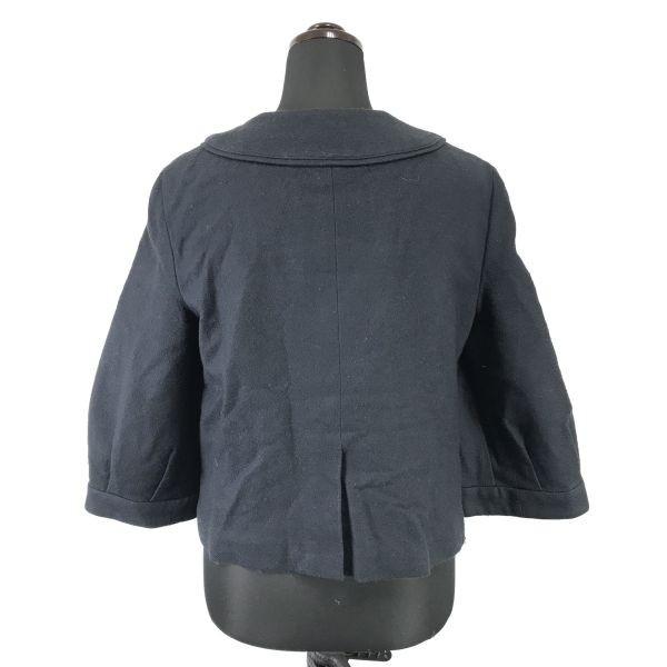 3.1 Phillip Lim 3/4 Sleeve Collarless Jacket 2 Women M Dark Navy Black(USED)