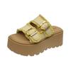 Thick-soled heightened skirt is beautiful, high-end wedge shoes, new thick-soled sandals for women's summer wear