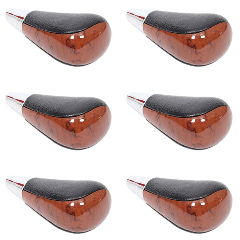 

6X Wood Grain Car Gear Shift Knob For Toyota Corolla Camry/Harrier Fortuner Crown Land Cruiser Lever Shifter Stick Black Wood Black