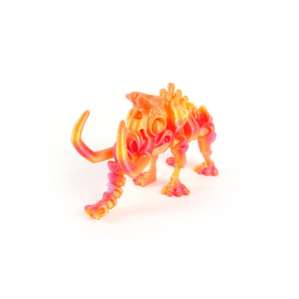 10 Colors 3D Printed Mammoth Model PLA Plastic Animal Simulation Model Children's Toy