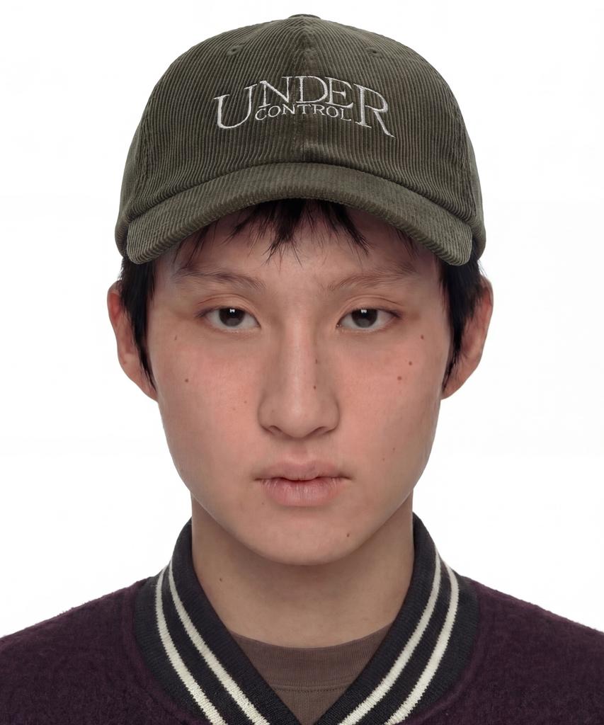 Eondeokeonteulol Unisex Autumn/Winter Corduroy Basic Soft Top Ball Cap Signature / Authentic B B / Cd / Olive