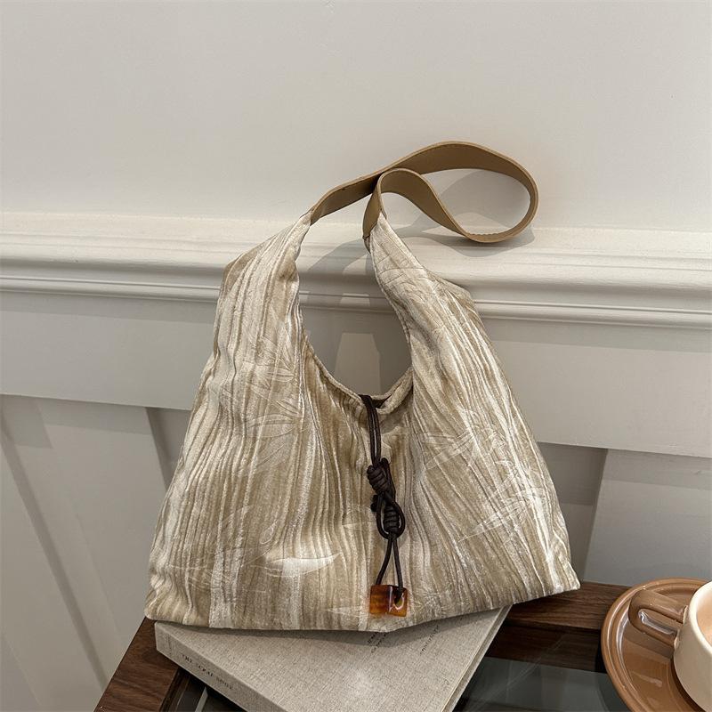 New Chinese Style National Style Tote Bag Women's 2025 New Summer Large-capacity Canvas Shoulder Bag Leisure Work Commuter Bag