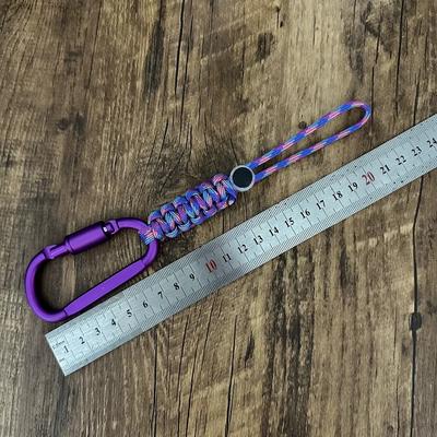 Outdoor Taktisch Handgefertigt Geflochten Paracord Schlüsselanhänger Wasserflaschen Lanyard EDC Schnellverschluss Rucksackhaken Schnalle Metallkarabiner