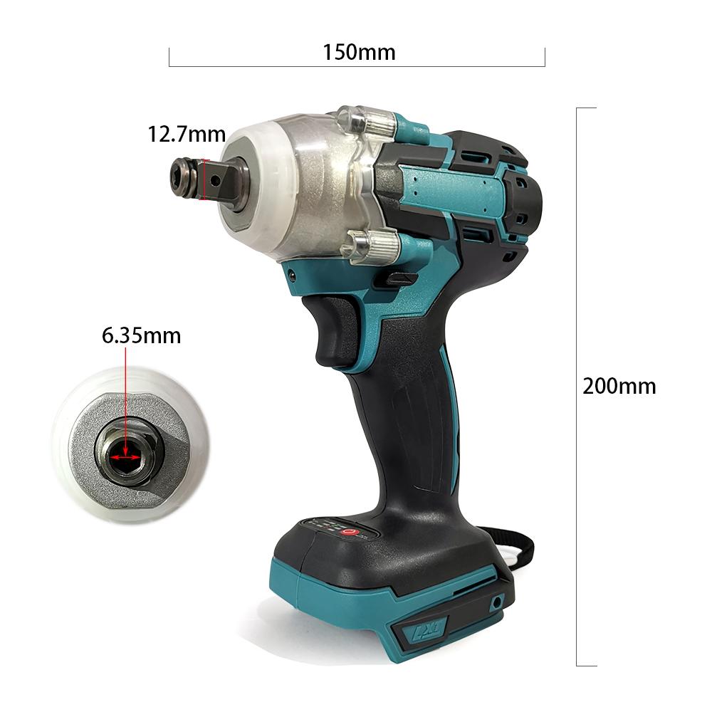 21V Cordless Rechargeable Electric Impact Brushless Wrench 1/2'' Dual Purpose Accumulator Spanner Screwdriver Compatible 18V MKT