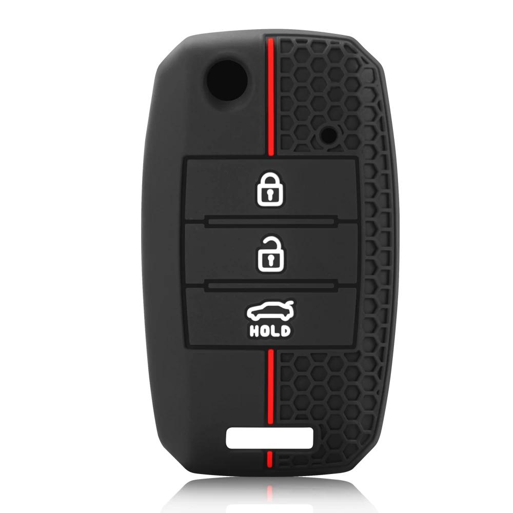 2/3/4 Buttons Silicone Car Key Cover For Kia Carens Ceed Sorento Optima Picanto Rio Soul Cerato Forte Sportage Key Fob Case