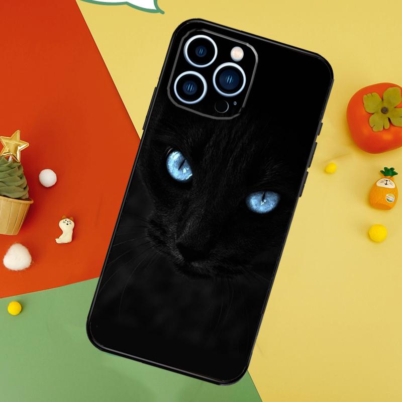 Black Cat Staring Eyes Phone Case For iPhone 17 Pro Max 16 15 14 13 12 11 Pro Max Plus 12 13 Mini 16e 17 Air Cover