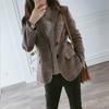 2024 Spring/Autumn Women's Plus Size Retro Plaid Wool Blazer – Short Korean Style Suit
