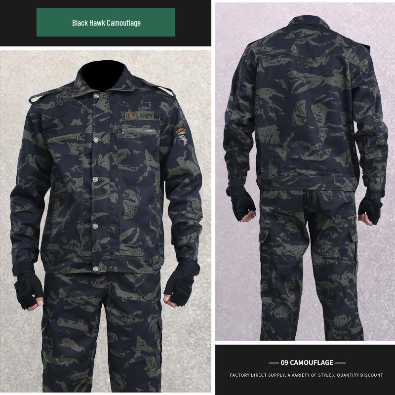 Unisex Camouflage Training Suit Set for Summer and Autumn - Durable, Lightweight Workwear for Students