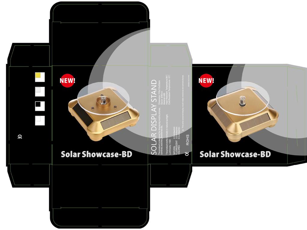 Solar-Powered LED Rotating Display Stand for Jewelry