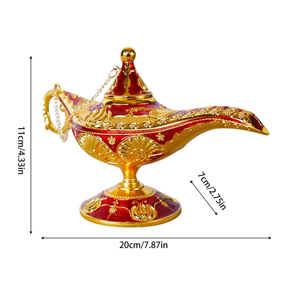 Vintage Aladdin Lamp Retro Legend Lamp European Retro Wishing Lamp Tabletop Decor Accessory for Home Party And Wedding