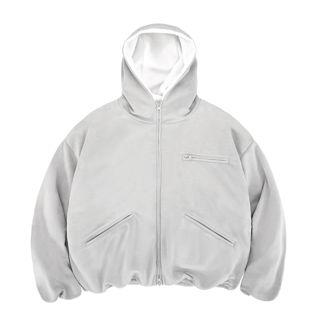 

Lan Hai Men s Hooded Cleanfit Cotton Jacket with Fleece - 2025 Autumn/Winter Collection L світло-сірий колір