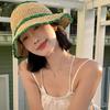 Straw Bucket Hat Women's Summer Hollow Breathable Straw Hat Summer Sun Hat Big Head Circumference Sun Protection Bucket Hat Tide