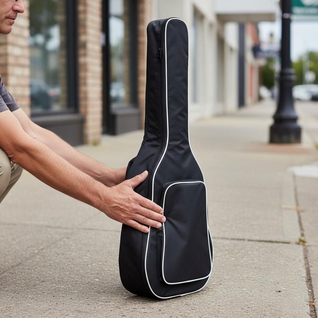 Acoustic Guitar Bag - Padded 41 Inch Case with Double Shoulder Straps
